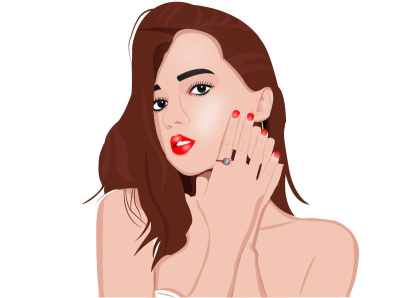 Red Lips Girl illustration girlillustration graphic design illustration