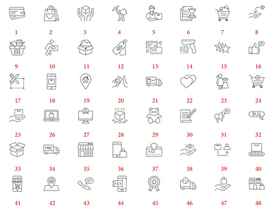 E commerce Line Icons app icon branding design e commerce icons graphic design icon design icons line icon design line icon set line icons