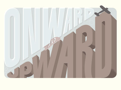 Onward And Upward imperfect lettering letters tut vector