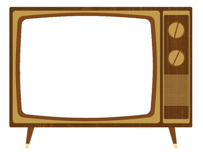 Tv Time blah grain night retro set tv vector wood