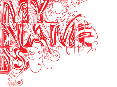 My Name Is JHDC album art design doodle drawing music red texture white