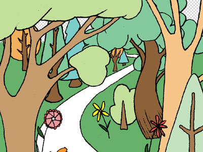 Friendly Forest drawing forest whimsical