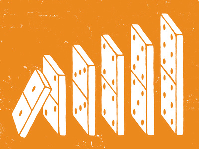 Evolution Ill ad domino dominoes illustration orange texture