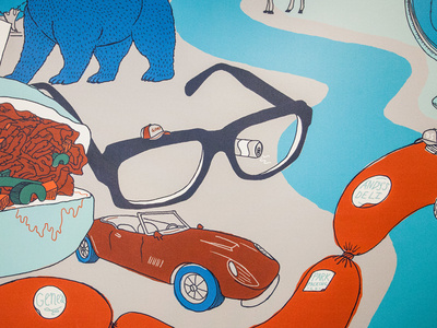 Big Ass Chicago Map Mural playful fun drawing illustrated chicago map mural