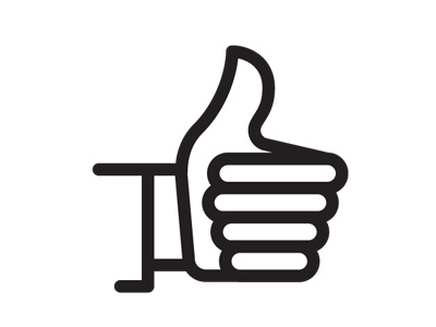 A BIG Thumbs Up branding design icon lines mark think thumbs thumbs up up