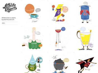 Athlete Objects (web) 80s 90s as athlete athlete objects drawn mlb nba nfl objects obscure sports
