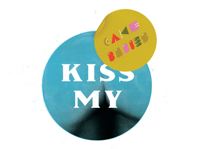 Kiss My Cake Babies logo style icon color art vector texture lettering design