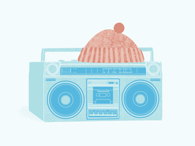Boom-box Spot Illustration awesome based god block party boom box clean color cool illustration old school retro spot ill style texture vector vintage winter