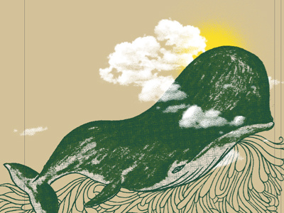 Whale Mountain clouds drawing mountain sad subtle sun whale