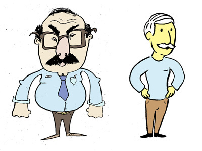 Character Style Samples blue brown character fella gentleman grandpa grumpy gym illustration instructor samples style teacher