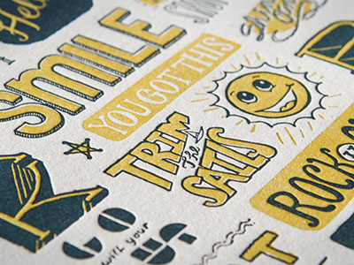 Lets Make It A Good One character design design icon illustration lettering letterpress type words