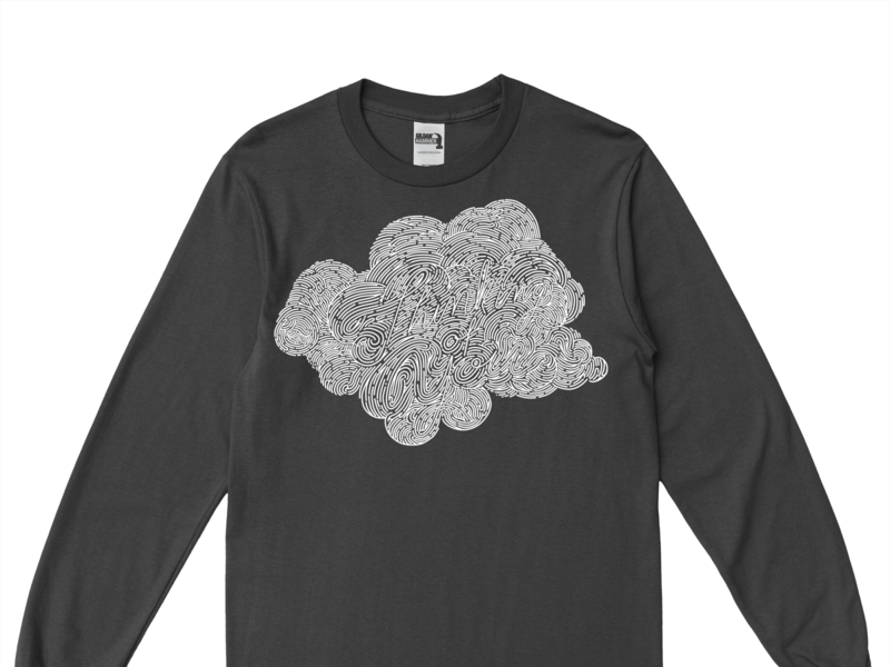 Thinking Of You - Black Cloud branding white color art vector texture lettering drawing illustration design