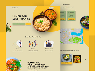 website design for food plans branding challenge dailyui design designer dribble eat food ui ux webdesign website website design yellow