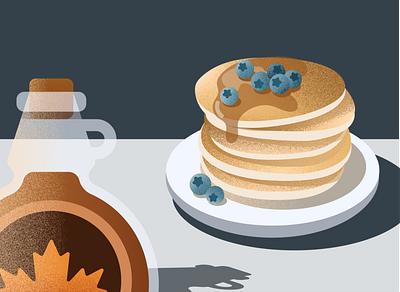 Pancakes and syrup breakfast design food illustration minimal pancakes simple texture vector