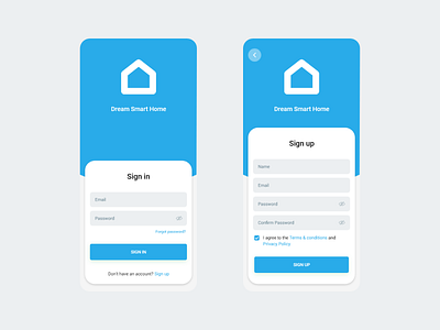 Sign in / Sign up UI app design mobile mobile app mobile design mobile ui sign in signup smart home smarthome ui ux