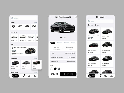 Car Shop App app black black white blackwhite car design mobile mobile app mobile design mobile ui shop shopping app store store app ui ux white