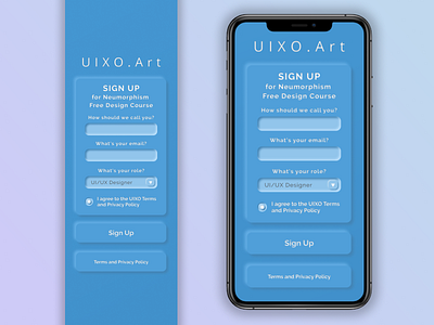 Neumorphism Sign Up Concept daily ui design figma minimal mobile ui modern neumorph neumorphic neumorphism sign up skeumorphism ui ux