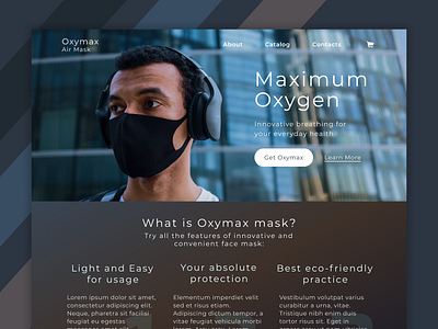 Air Mask Landing Page clean dailyui design desktop ecommerce figma landing landingpage minimal modern page ui ux web webdesign website