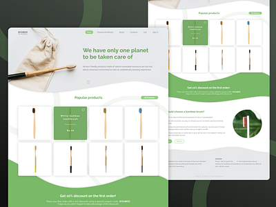 Eco Shop Website Design bright clean clean ui design desktop e commerce e shop eco figma landing modern online shop shop ui ux web webdesign website website design