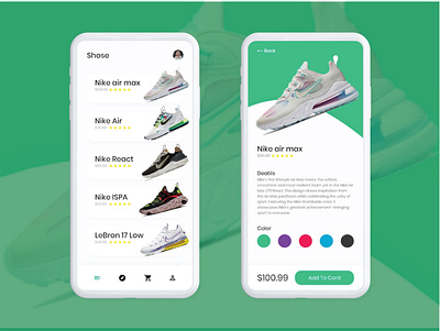 Nike Shoes App Interface android app design nike shoes sports ui ux تصميم تصميم ui واجهة المستخدم
