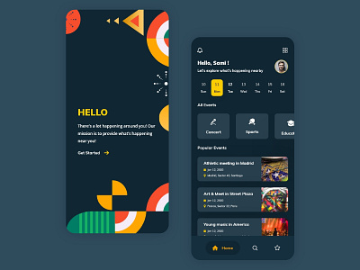 Design application interfaces to find out the dates of events android app application color design ui uidesign ux تصميم تصميم ui واجهة المستخدم