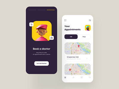 Book a doctor App Design app appdesign applicationdesign appui blend designers designins map ui ui colors uidesign uiinspiration uitrend uiuxdesigner ux uxdesign