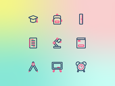 Education Icons flat icon icon design icon designer icon pack icon set line simple two tone