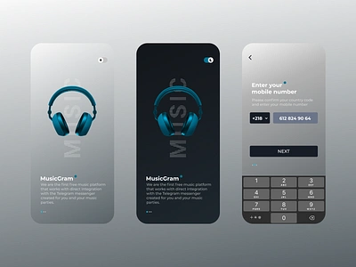 MusicApp app branding dark ui design login page music music app music player player typography ui ux