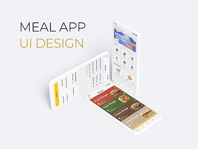 Meal App UI app branding burger design food graphic design icon typography ui ux