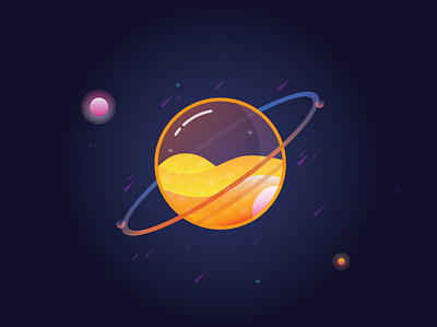 Glass Planet adobe illustrator colourful design gradient graphic design illustration planet space vibrant