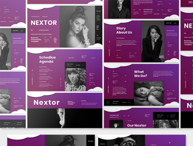 Nextor - Business Presentation PowerPoint Template 3d animation branding graphic design motion graphics template ui