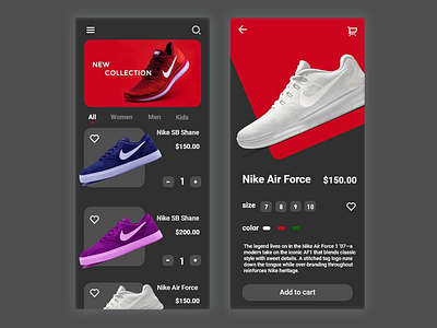 Nike app design icon nike nike app nike shoes shop ui ux