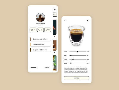 Coffee Shack (Part-2) app app design brown coffee color design figma ui ui ux uidesign uix ux