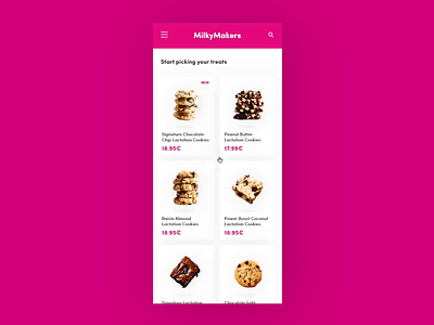 Cookies Store adobexd animation app clean cookies ecommerce ecommerce design flat inspiration minimal prototype shop store ui ux web