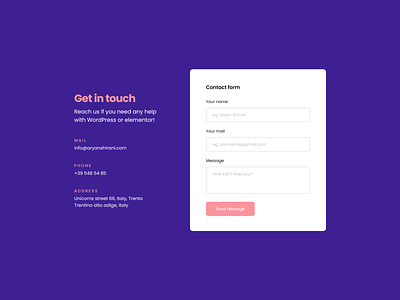 Simple Contact Form adobexd clean contact design flat form page ui ux