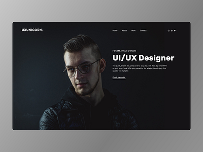 UI/UX Designer Homepage Concept adobexd clean designer flat homepage modern professional services ui ux