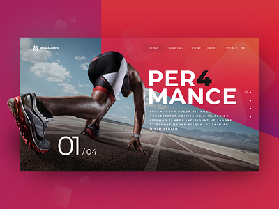 Sport Performance Website adobexd branding clean concept design flat health inspiration madewithadobexd minimal performance running slider sport typography ui ux vector web website