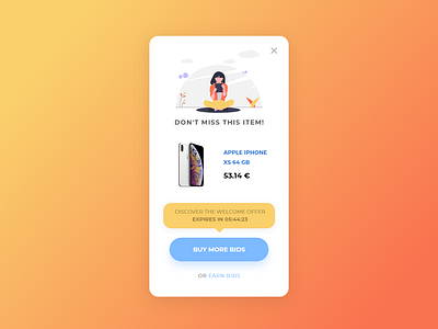 UI Daily - Popup Bids Offer adobexd app application branding clean design flat illustration inspiration madewithadobexd minimal popup popup design ui uidesign uidesigner ux vector web website