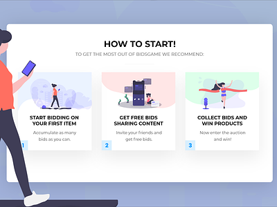Daily UI Tutorial Page adobexd box boxed clean flat howto illustration minimal page starterpage steps tutorial ui userpage ux vector web webpage website welcomepage