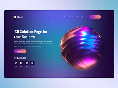ICO Token landing Page Website Design