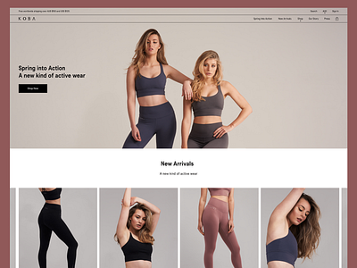 Women Fitness Suit Store Website Design