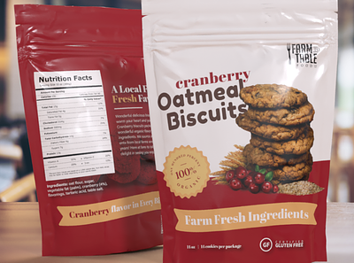 Cranberry Oatmeal Biscuits branding design illustration logo
