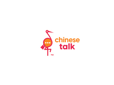 Chinese Crane art branding china crane cranes design flat illustraion illustrator logo minimal talk bubble vector