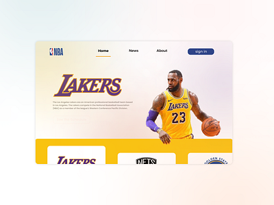 NBA Landing Page design nba ui ux