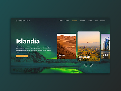 Cartografia Landing page home page home screen iceland landing page scroll social media swipe travel travel agency travelling world