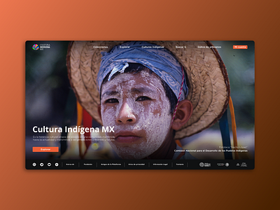 Plataforma Cultura Indígena MX culture cultures image indigenous landing page landing page ui mexico minimalism photography simple website
