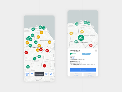 Operations map for sharing mobility services map design mobile app mobile ui neumorphic ui ui design ux ux design