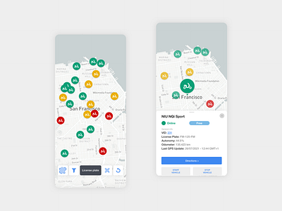 Operations map for sharing mobility services