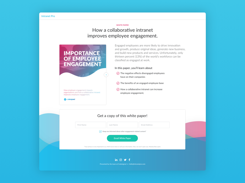 White Paper Landing Page by Zachary Wall on Dribbble