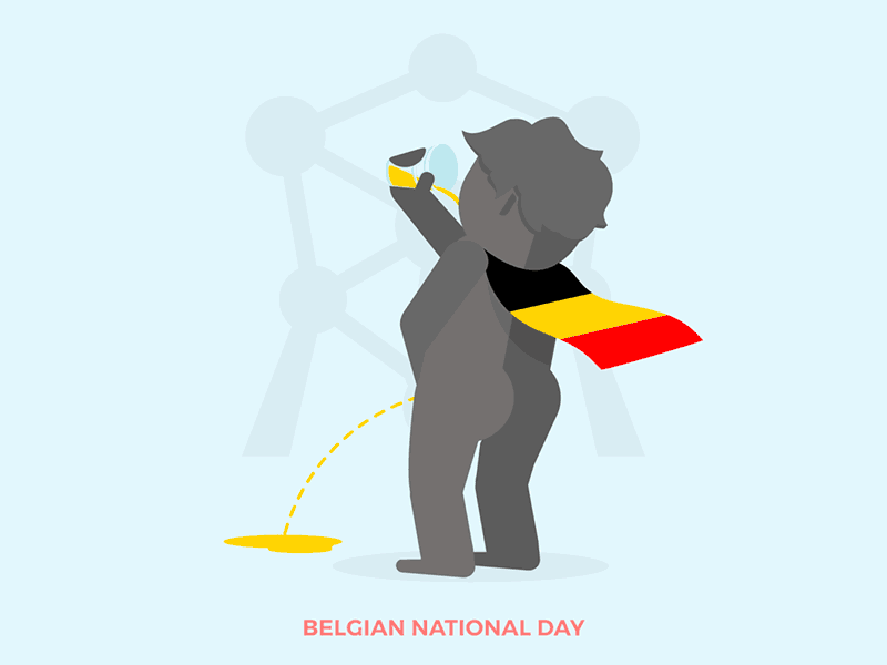 Belgian National Day animated animation atomium beer belgian belgium brussels day flag mannekepis national nationalday